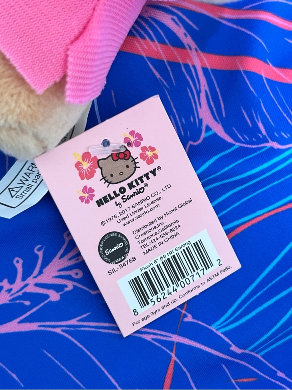Hawaii Hello Kitty Plush 6” Sarong Limited Edition NEW - Picture 3 of 3